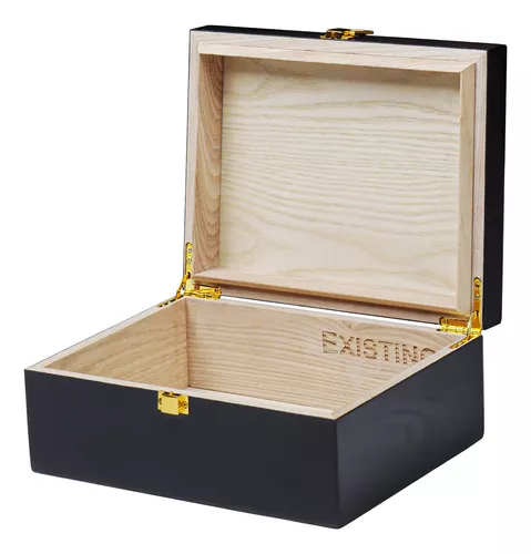 Caja de madera grande para recuerdos, cajas de madera decorativas con tapa  y cerradura con bisagras, caja de regalo de madera de almacenamiento grande