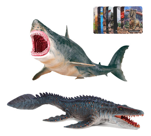 Juego De Juguetes Dinosaurios Eoivsh Megalodon Mosasaurus