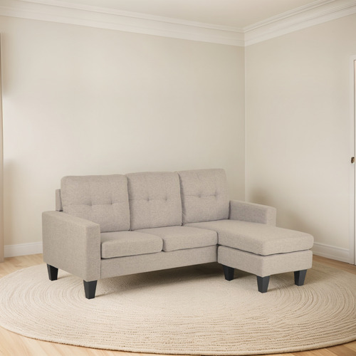 Sofá Sala Esquinera Izquierda Sillón Reversible Madera