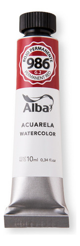 Acuarela Alba 10ml.rojo Permanente 986