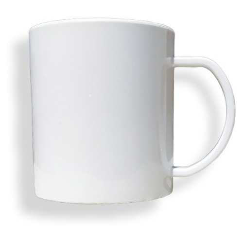 Taza Blanca Recta De Plástico Polímero Para Sublimar X12 Uni