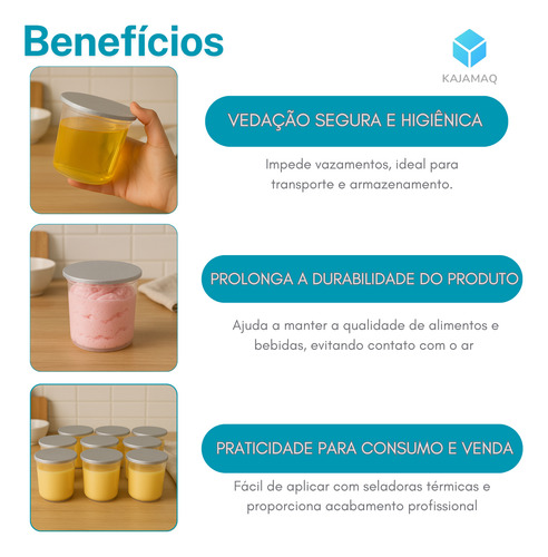 100 Selos Laminado De Aluminío Lacre Seguro Indução 37mm