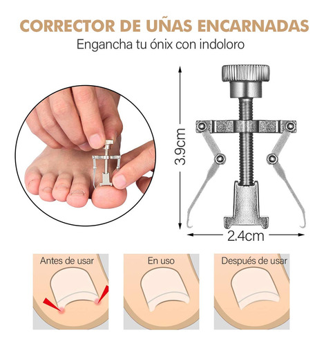 Juego De Herramientas For Uñas Encarnadas, Cortaúñas De 7