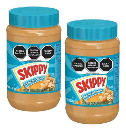 Crema De Cacahuate Skippy 2 Pzas 1.36kg C/u (2.72kg) Untable