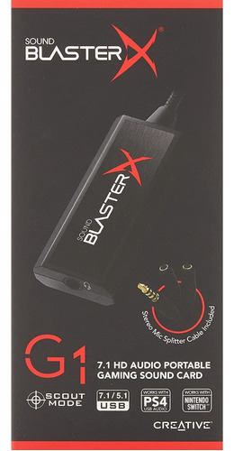 Tarjeta de sonido USB negra Creative Sound Blaster X G1