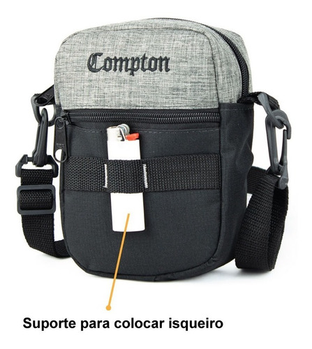 Imagem 6 de 7 de Shoulder Bag Bolsa Necessaire Pochete Everbags Compton Cinza