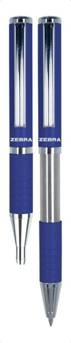 Bolígrafo Deslizable Pluma Slide Pen Punto Mediano Zebra. Color de la tinta Negro Color del exterior Azul