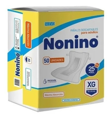 50 Pañales Descartables Para Adulto Nonino Extra Grande