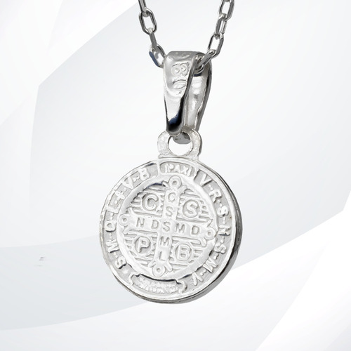 Imagen 3 de 7 de Medalla San Benito Pequeña Niños En Plata Fina 980 | M72