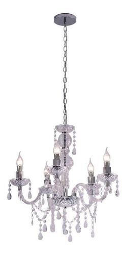 Lustre Startec France Maria Tereza Transparente 5 Braços E14 110V/220V