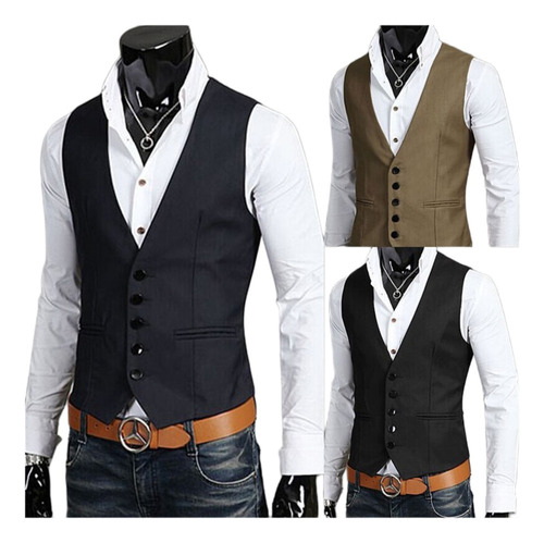 Chaleco De Vestir Para Hombre Estilo Espertacular Slim Fit A