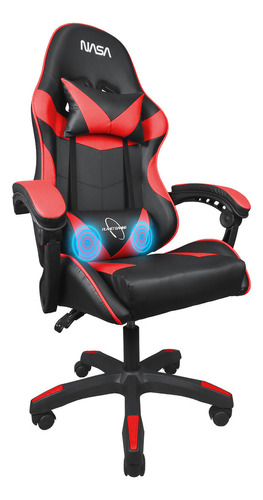 Silla Gamer Nasa Escritorio Ergonómica Ajustable Con Masaje Color Rojo