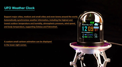 Cubo Holográfico 3d,reloj Digital Con Estación Meteorológica