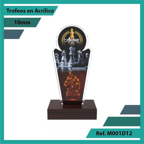 Trofeos En Acrilico De Ajedrez Ref. M001d12