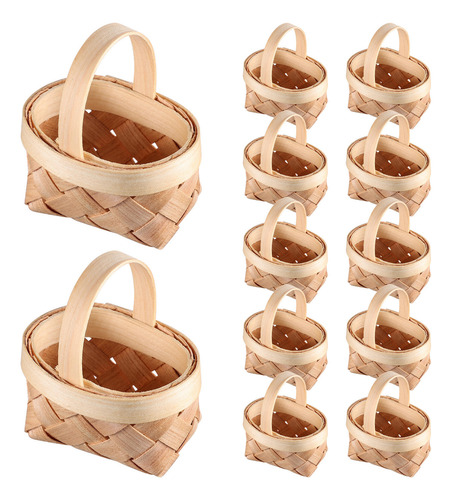 Cesta Portátil Cabilock, 12 Cestas Tejidas De Madera, En Min