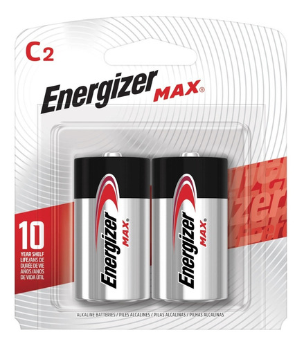 Pilas C2 Alcalinas Medianas Energizer Max 2 Unidades 