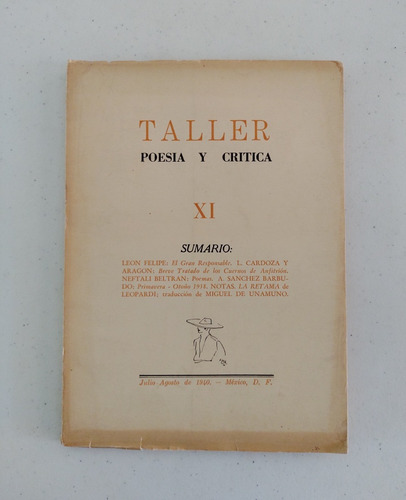Revista Taller. Leon Felipe. 