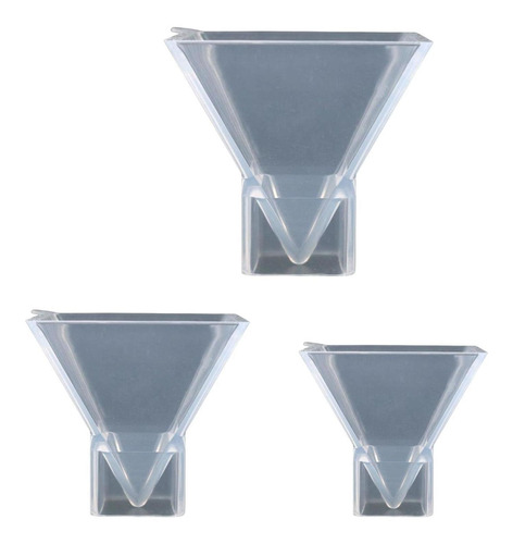 3 Moldes De Silicona Transparentes Para Pirámides, Moldes