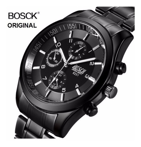 Relogio Bosck Em Aço Preto