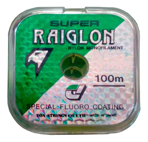 Tanza Nylon Super Raiglon 0.62 Mm Amarillo Fluor 80 Mts