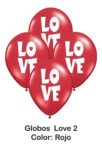 Combo Globo Love Romantico San Valentin X 5 Unidades