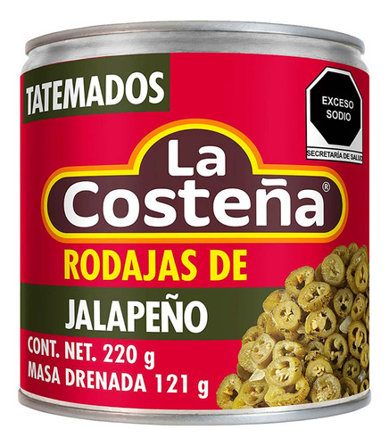 La Costeña rodajas de jalapeño verde tatemado 220g