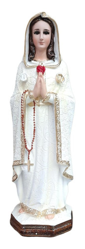 Virgen De Rosa Mística De 29 Cm De Resina 
