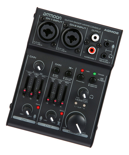 Mesa De Mezclas Para Tarjetas De Sonido Ammoon Agm02 Mini 2