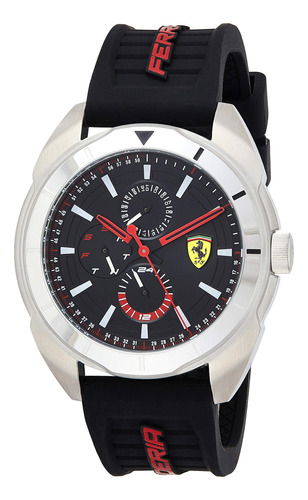 Reloj Scuderia Ferrari Con Correa De Silicona Negra 22mm Mod