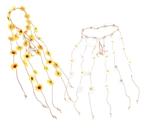 Set De 6 Accesorios Hippie Años 70 – Diadema Tie Dye, Gafas De Sol Y Collares De La Paz – Fiesta De Disfraces Y Cosplay