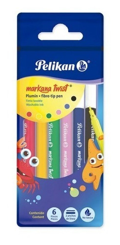 48 Paq Bolsa Markana Twist Pelikan C/6 Plumines Plumones