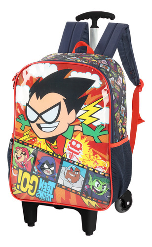 Mochila Jovens Titãs Rodinhas Infantil Dc Comics Is41251tg Cor Vermelho Desenho Do Tecido Titans