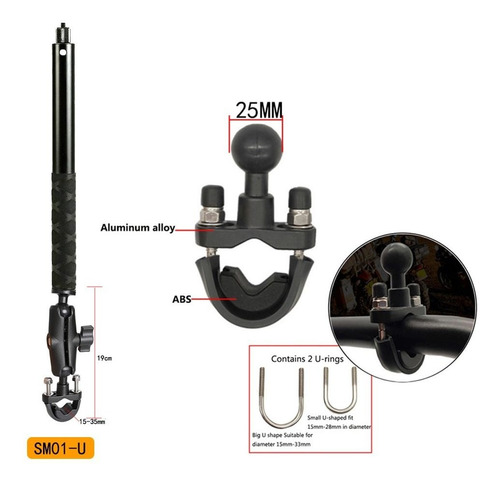 Imagen 2 de 8 de Selfie Stick Moto Gopro Dji Osmo Base Larga Soporte Go Pro