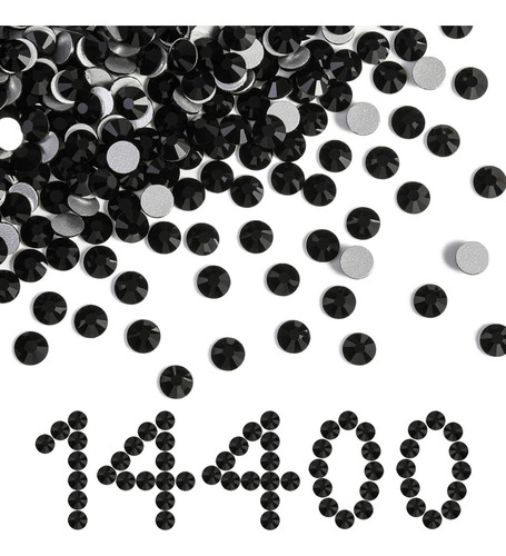 14400pcs Diamantes De Imitación Bulk Para Uñas ,ss10 Color Negro