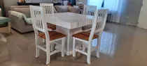 Comprar Mesa Cubo 1 Mt X 1 Mt Mas 4 Sillas Laqueadas Y Tapizadas