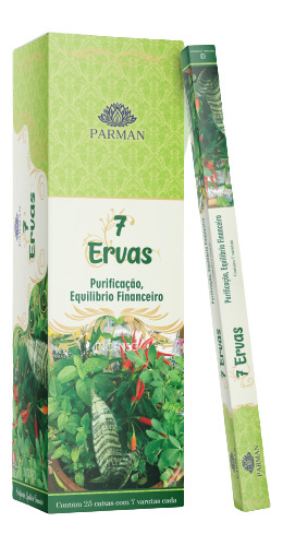 Incenso 7 Ervas Parman Box 25 Caixas Com 7 Varetas