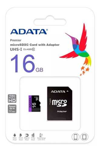 Memoria Micro Sd Adata 16gb Uhs-i Clase 10