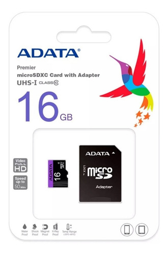  Memoria Micro Sd Adata 16gb Uhs-i Clase 10