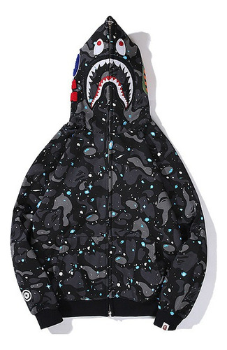 Sudaderas Bape Shark Color Negro