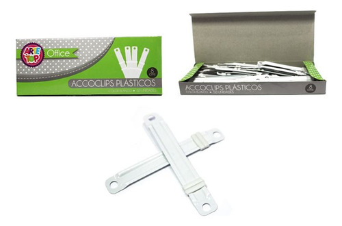 Caja 50 Unidades Accoclips Plásticos Blancos Color Blanco