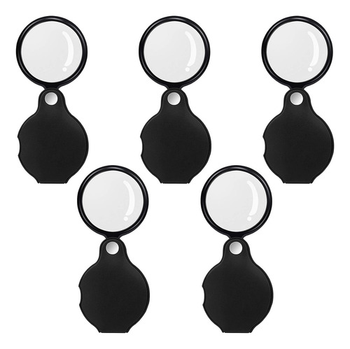 5 Pcs 10x Mini Lupa Lupa De Bolsillo Plegable Con Protecc...