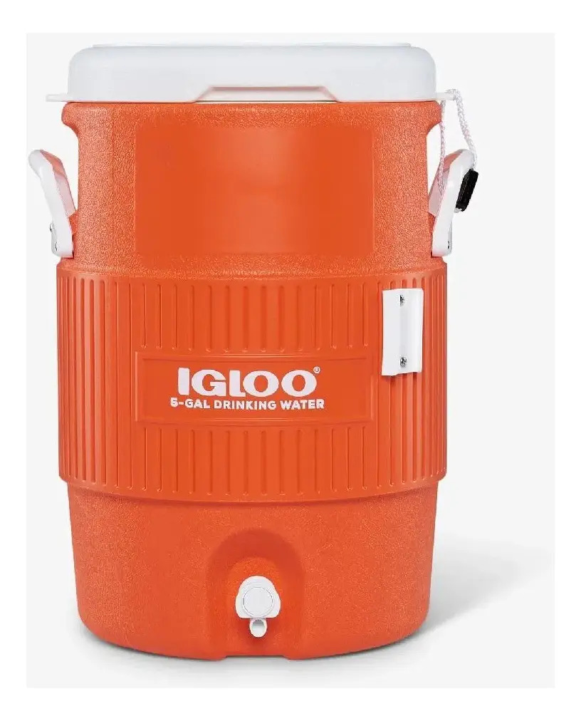 Termo Hielera Para Camping Igloo 5 Galones 18.9 Litros Dispensador Color Naranja