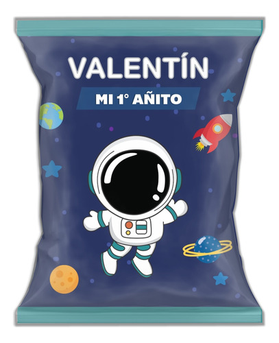Bolsa Imprimible Chip Bag Astronauta Editable