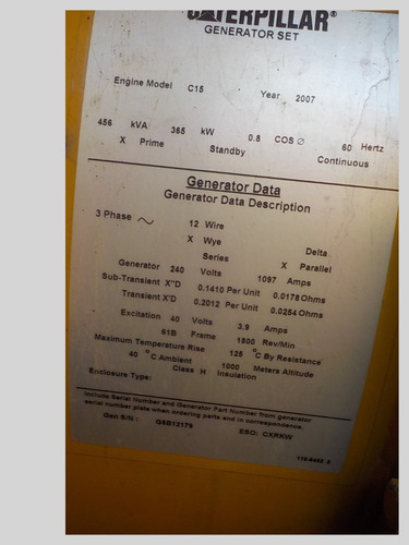 Imagen 8 de 8 de 2008 Caterpillar C15 Pkgg 456 Kva Grupo Electrógeno - 181188