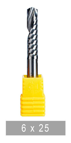 Broca Fresa Router Cnc De Compresión En Espiral - 6mm * 25mm