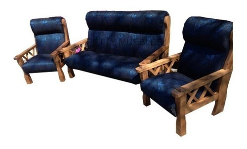 Juego De Living En Madera Macisa Provensal Grande !!!