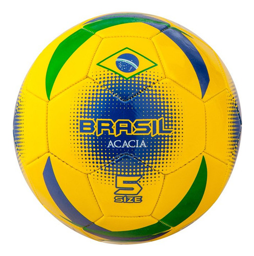 Acacia Brasil World - Balon De Futbol, Amarillo/verde/azul,