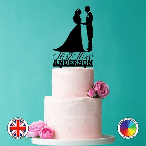 Cake Topper Adorno Torta - Boda Novios Nombre Personalizado