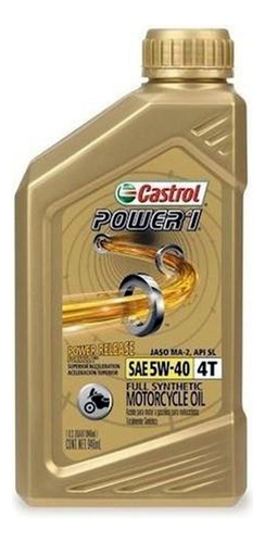 Aceite P/moto Power 1 4t 5w40 1l X16u Castrol