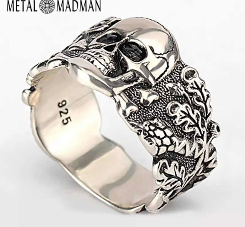 Anillo Calavera Plata 925 Numero 10 Punk Rock